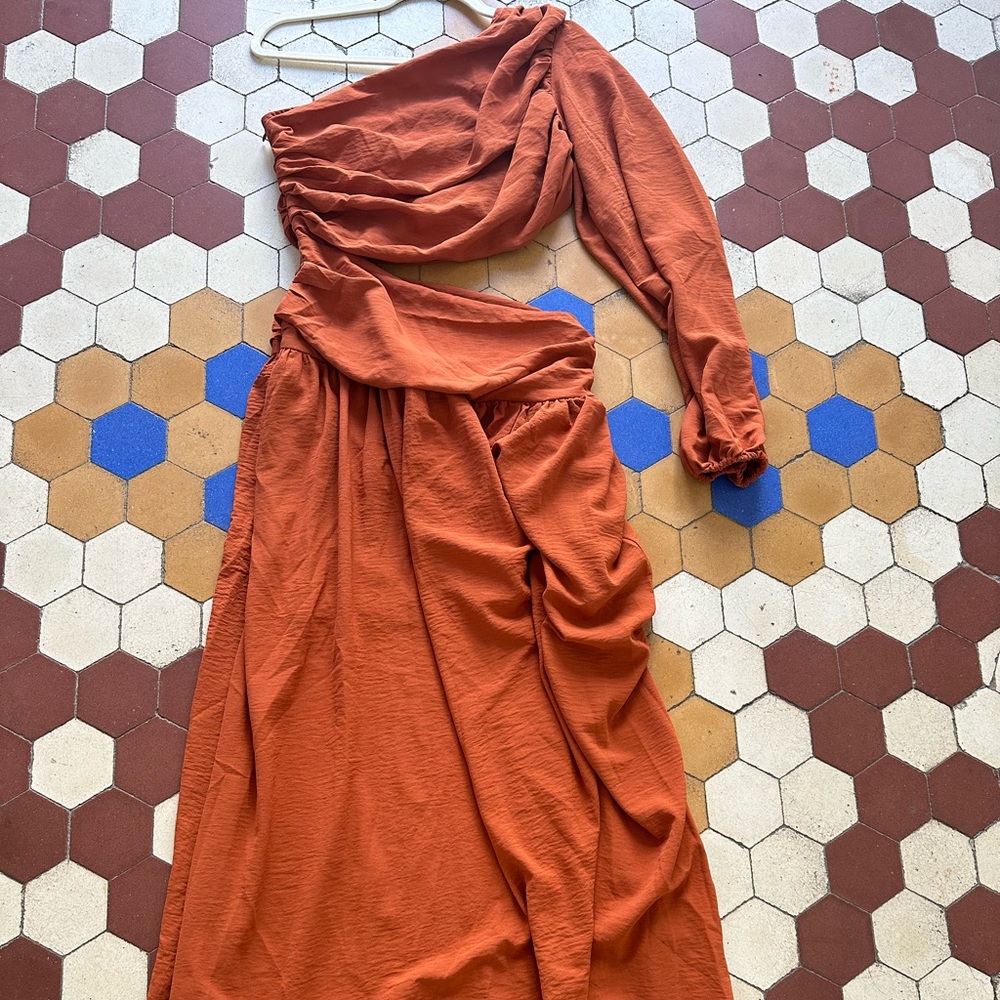 ASOS Orange one sleeve dress